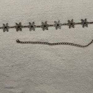 Chicos silver and gold like flower chain link belt.